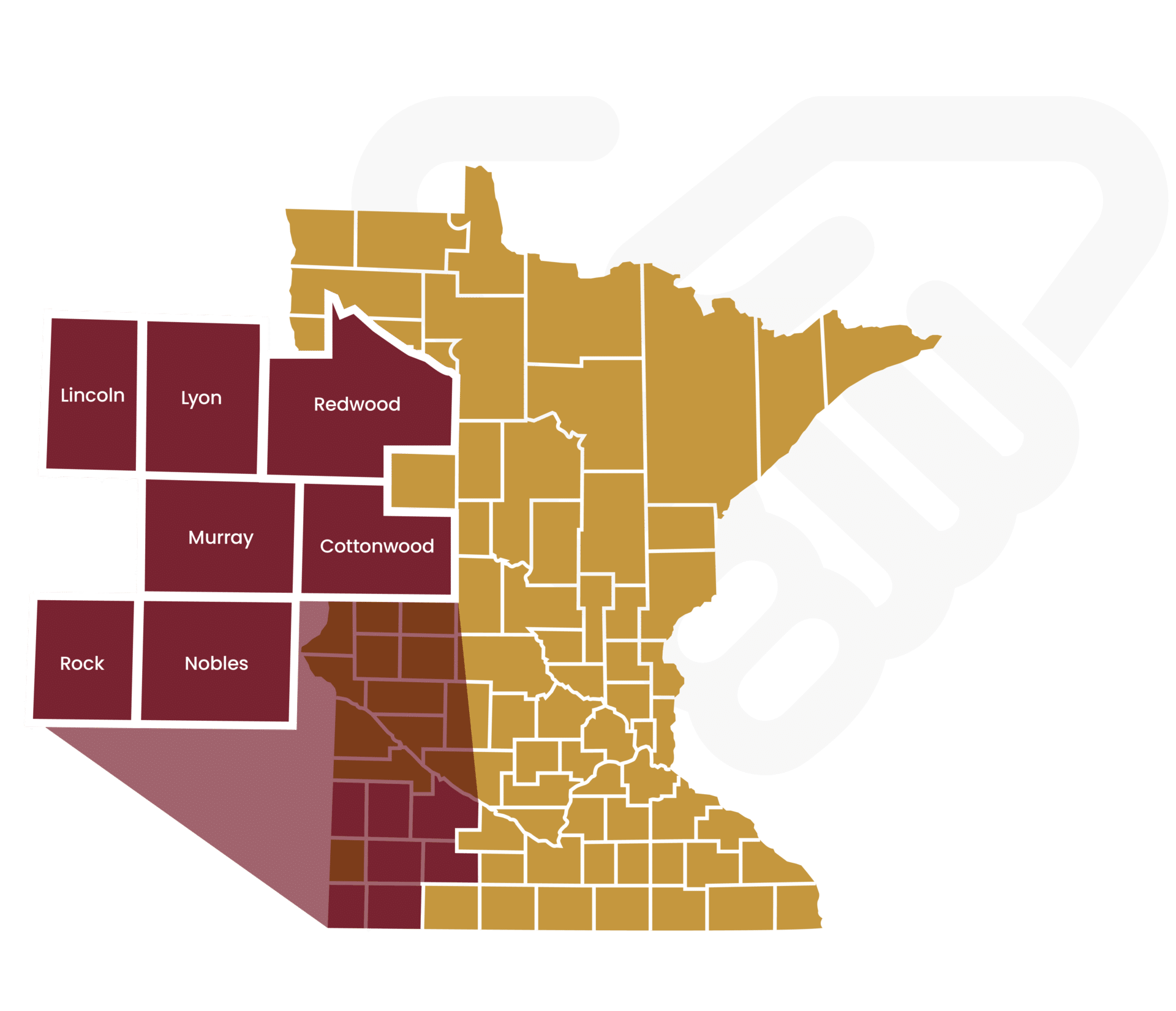 A.C.E. of Southwest Minnesota Service Map