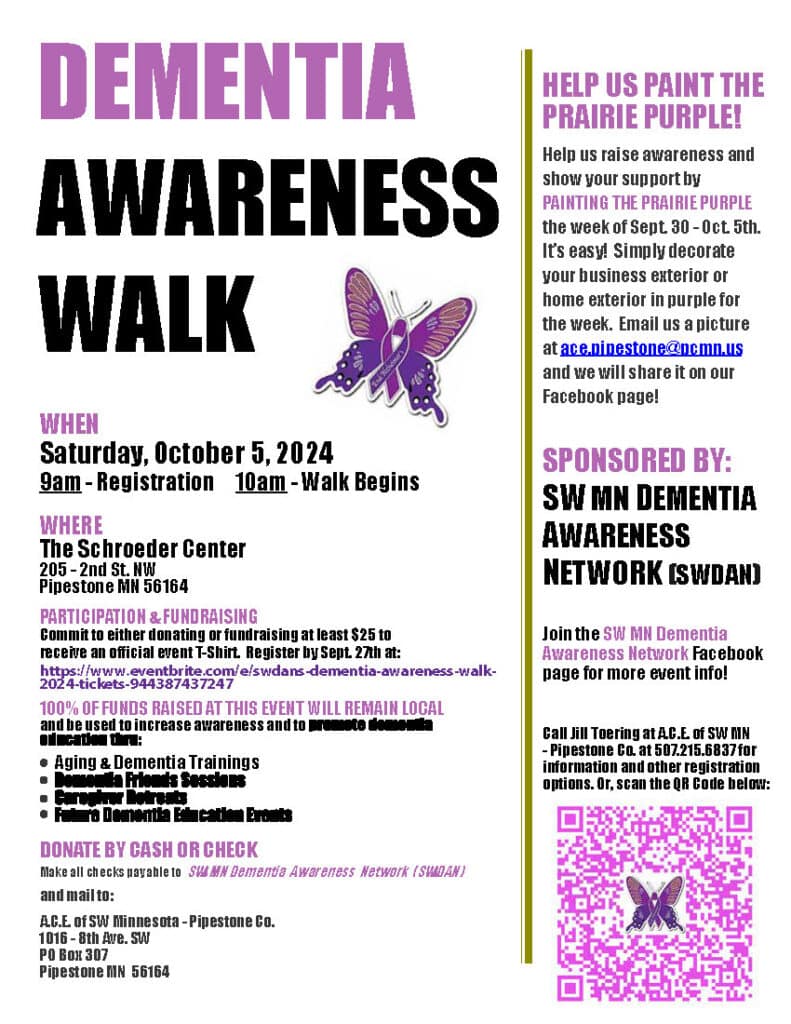 2024 SWDAN Dementia Awareness Walk Flyer