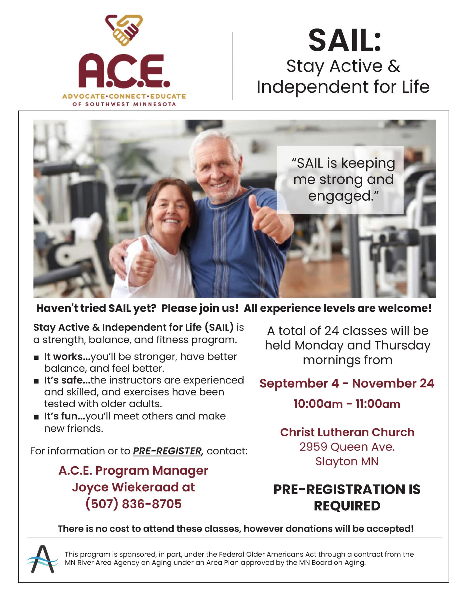 Stay Active & Independent for Life (SAIL)-Slayton