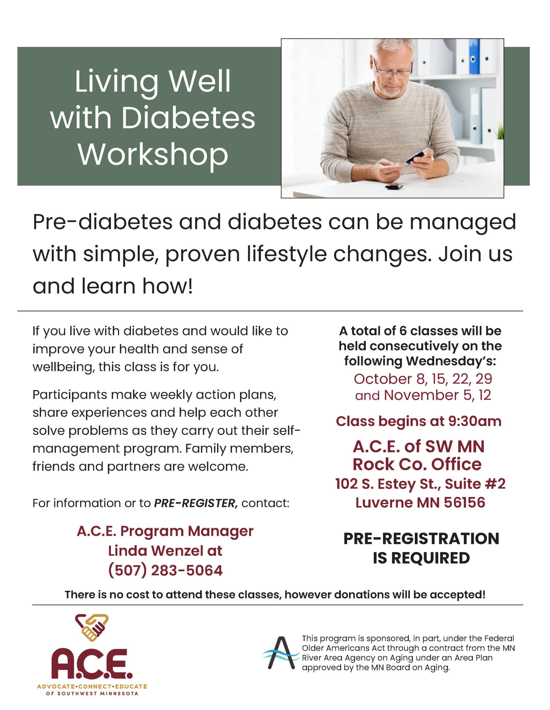 Living Well with Diabetes Workshop – Luverne MN