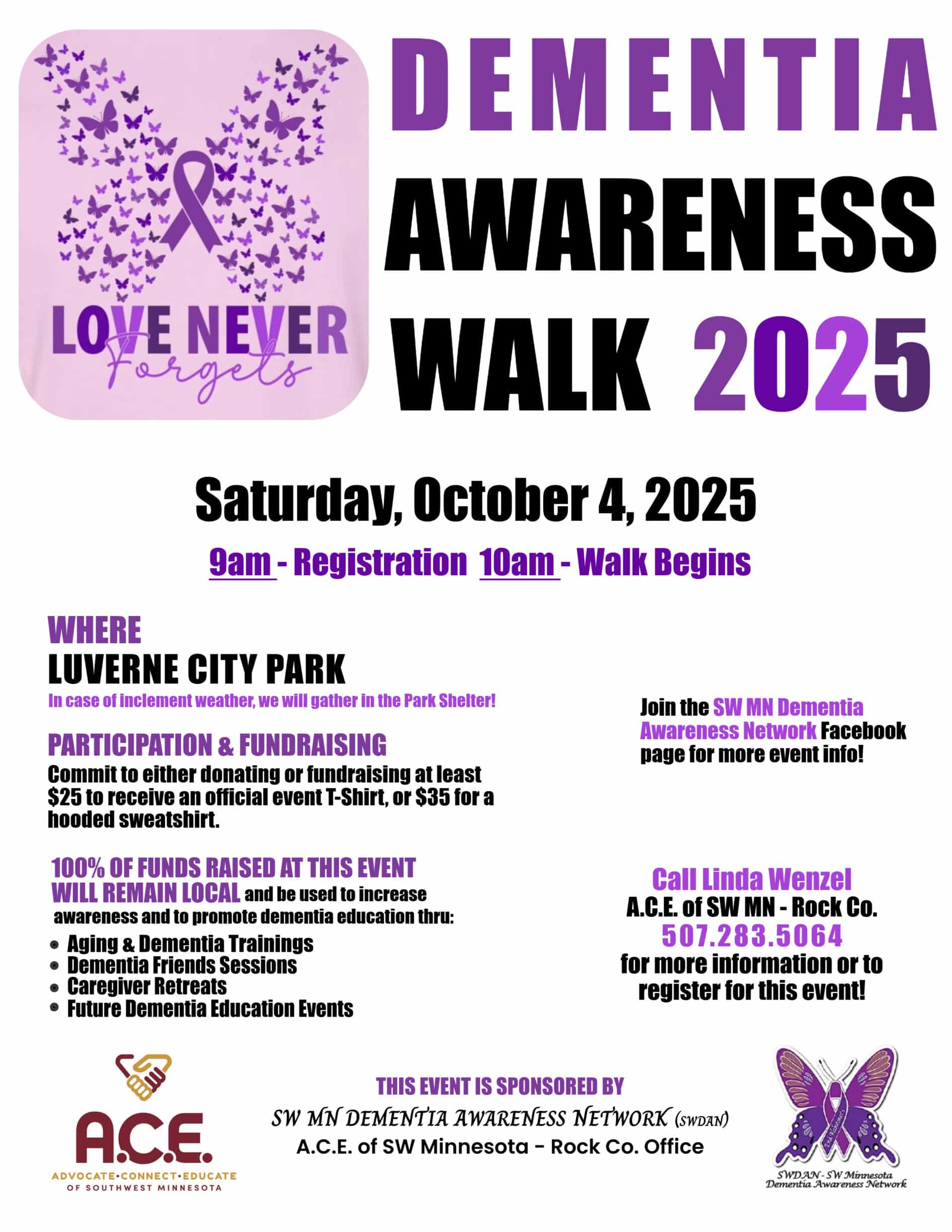 2025 rockco swdan dementia awareness walk flyer