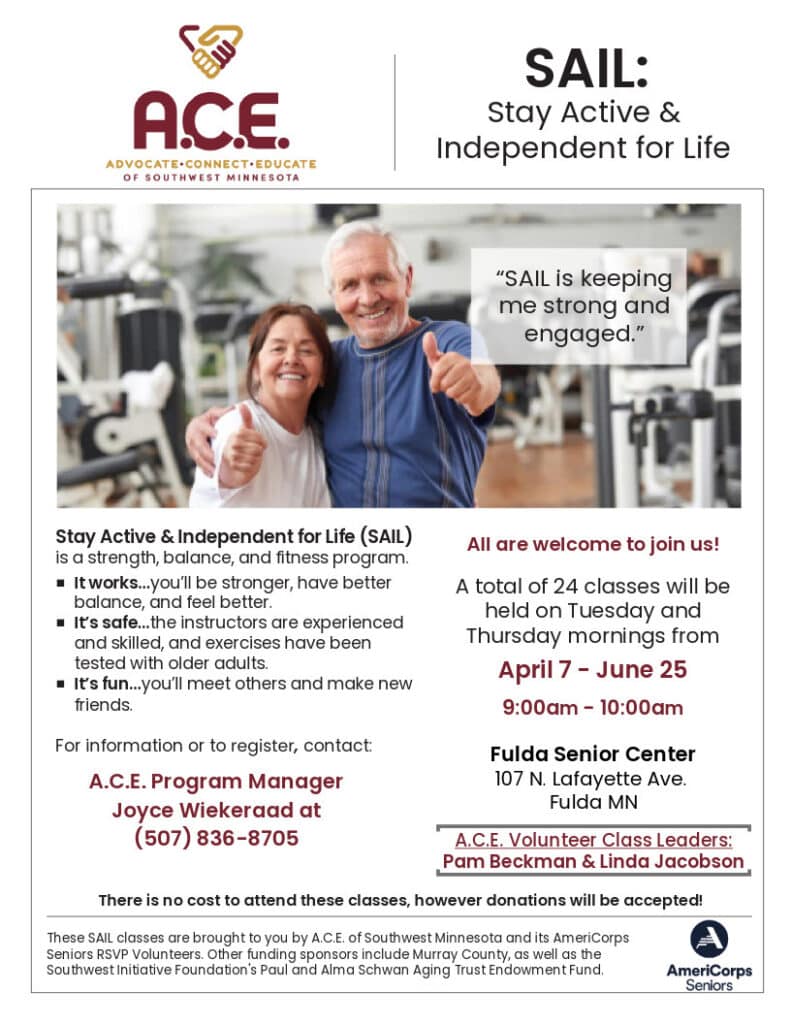sail class flyer (rsvp) fulda senior center apr jun2026