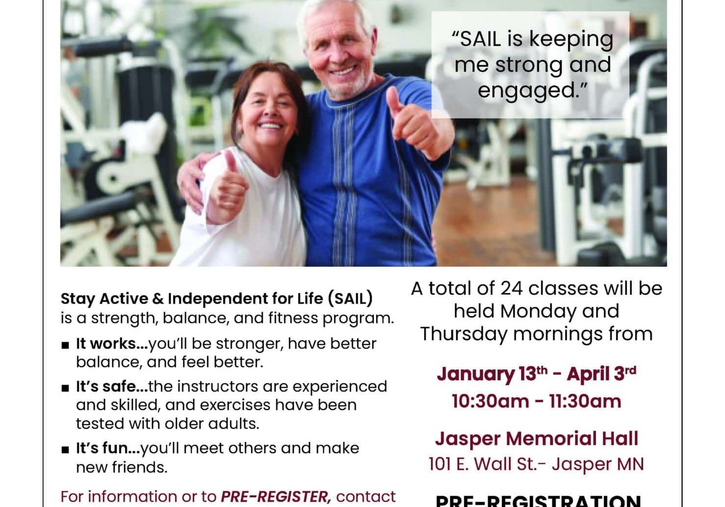 SAIL (RSVP Grant) flyer Jasper Jan Apr2025